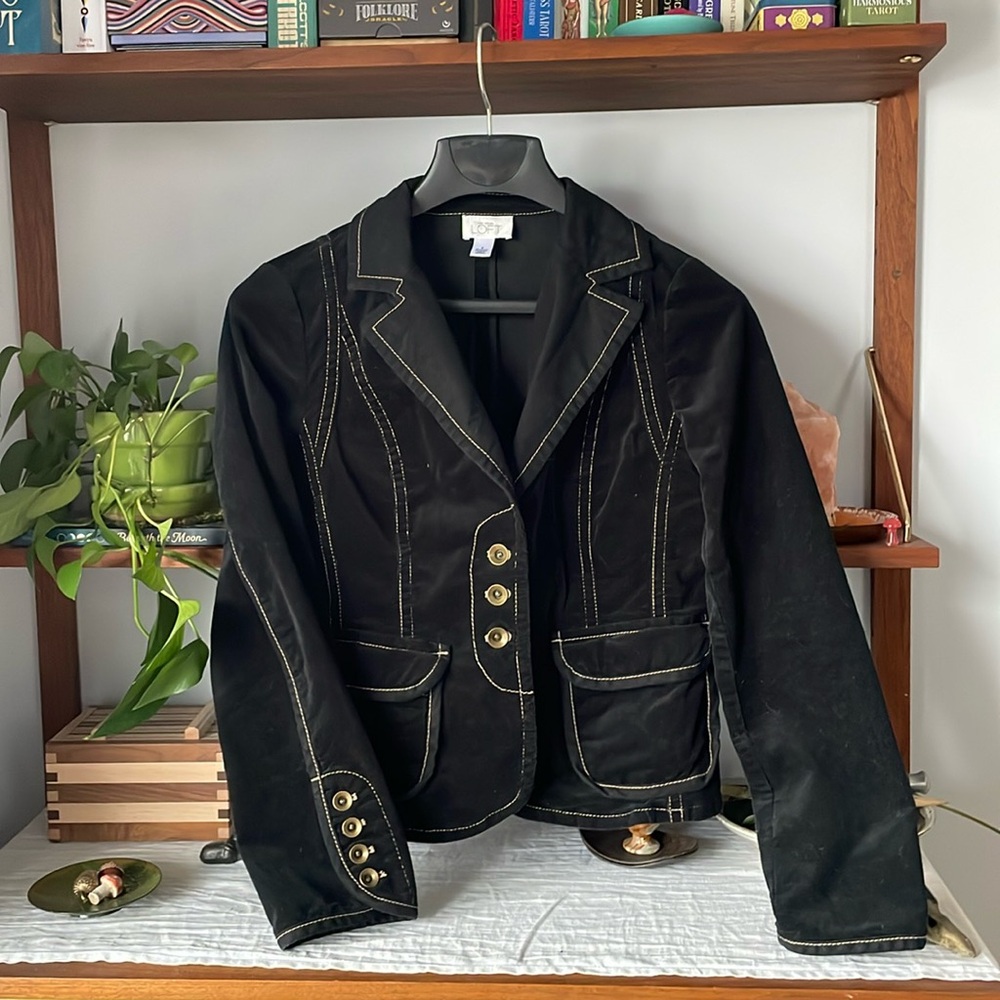 Black Y2K Ann Taylor Loft Corduroy Blazer